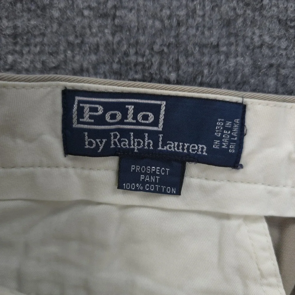 Vintage Polo Ralph Lauren Pants Mens 33x31 Tan Prospect Pant Classic Chino Dress